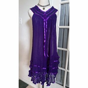 Mexican Angelita  Sleeveless Layered Tunic/Mini Dress